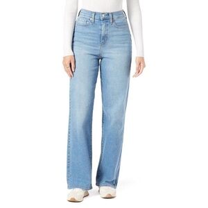 LEVI'S Heritage High Rise Loose Straight Leg Zip Fly Jeans Sz 8 Light Wash